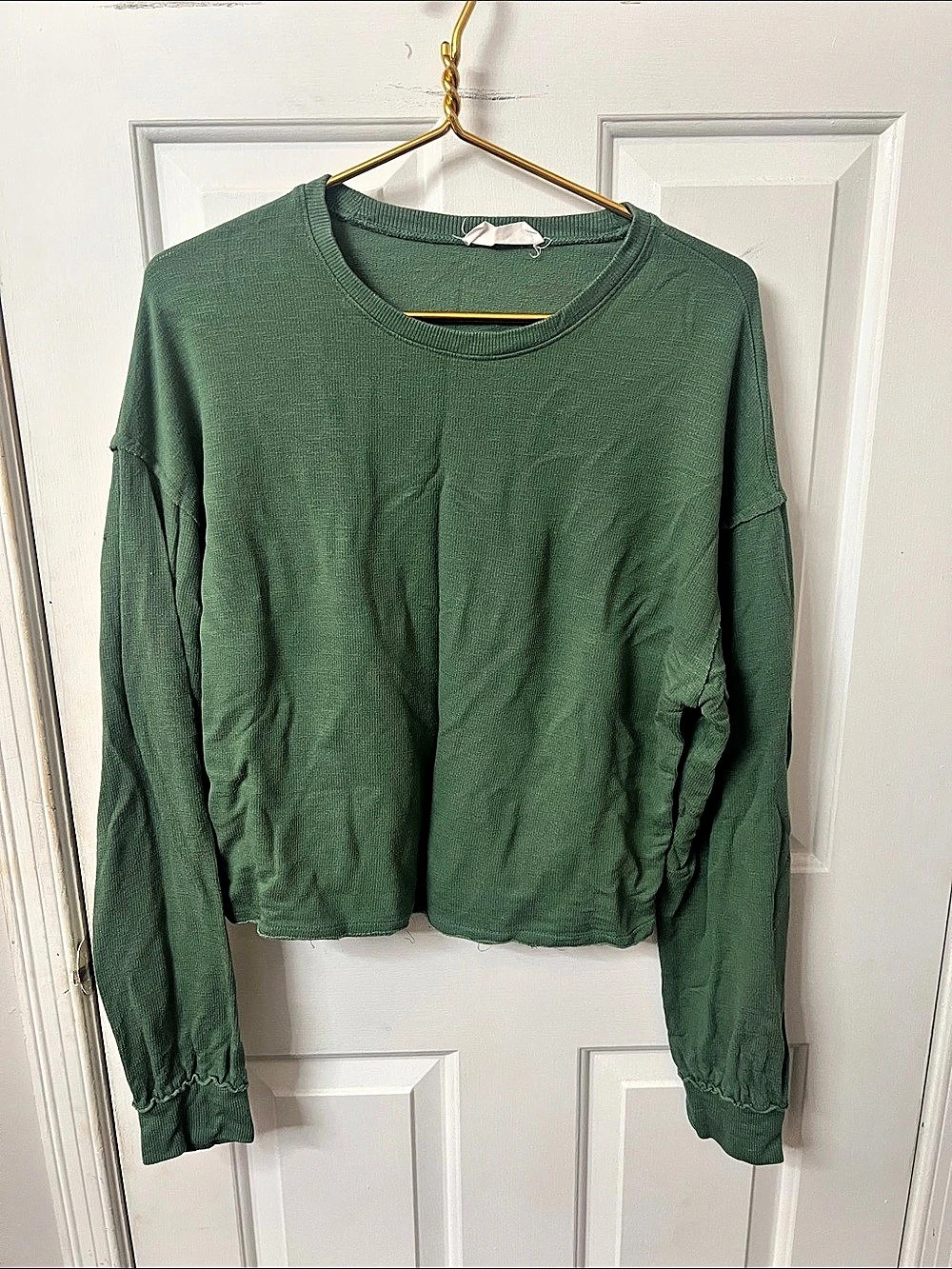 Double Zero Women's Green Long Sleeve Top Like New
